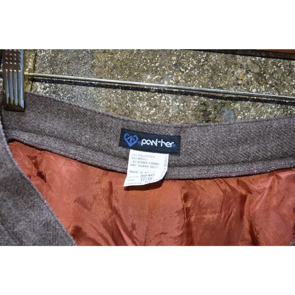 Vintage Pant-Her High Waist Wool Blend Trousers – Brown Size 17/18 (US 12/14) - Picture 4 of 4